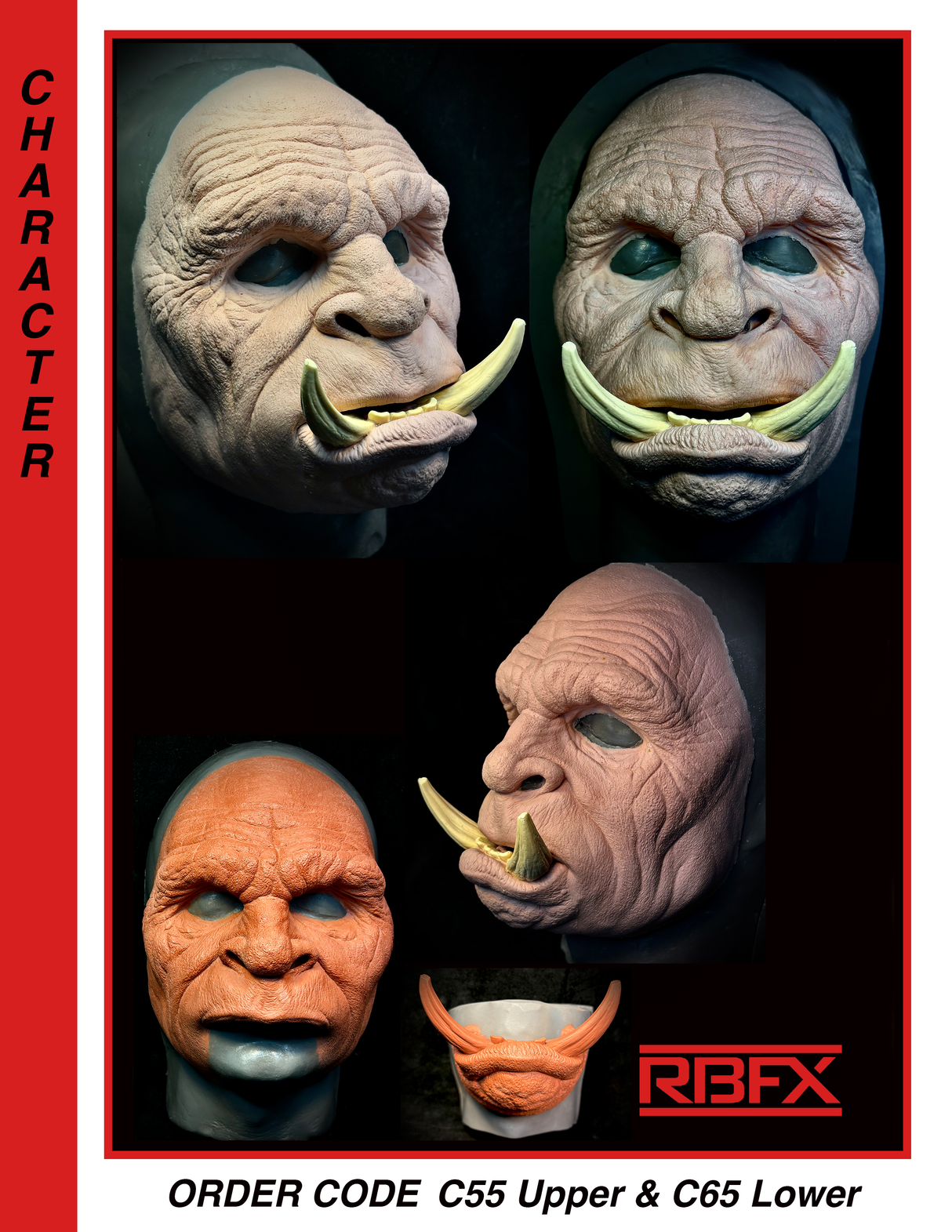 C55 UPPER & C65 LOWER  -ORC/OGRE/MONSTER/CREATURE - Foam Latex