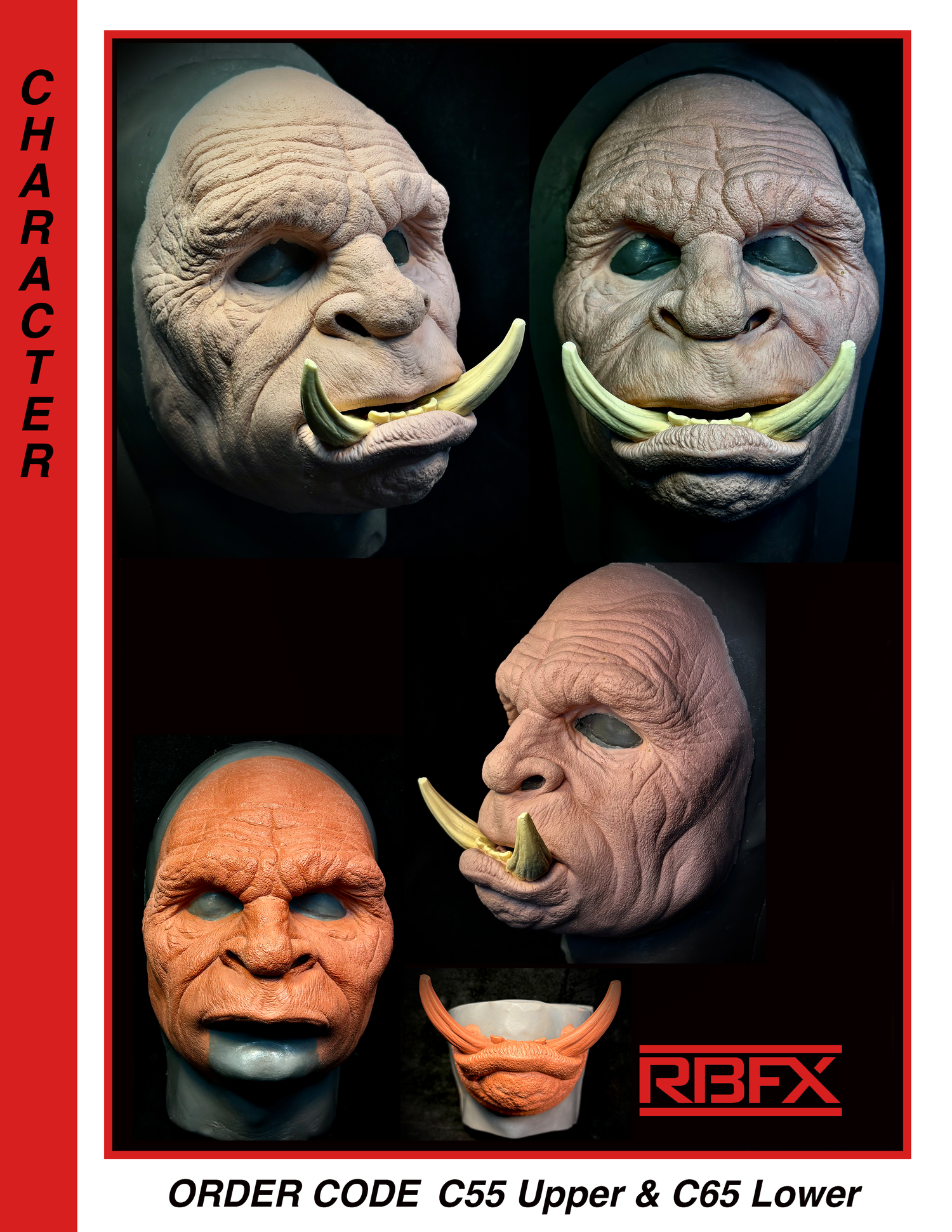 C55 UPPER & C65 LOWER  -ORC/OGRE/MONSTER/CREATURE - Foam Latex