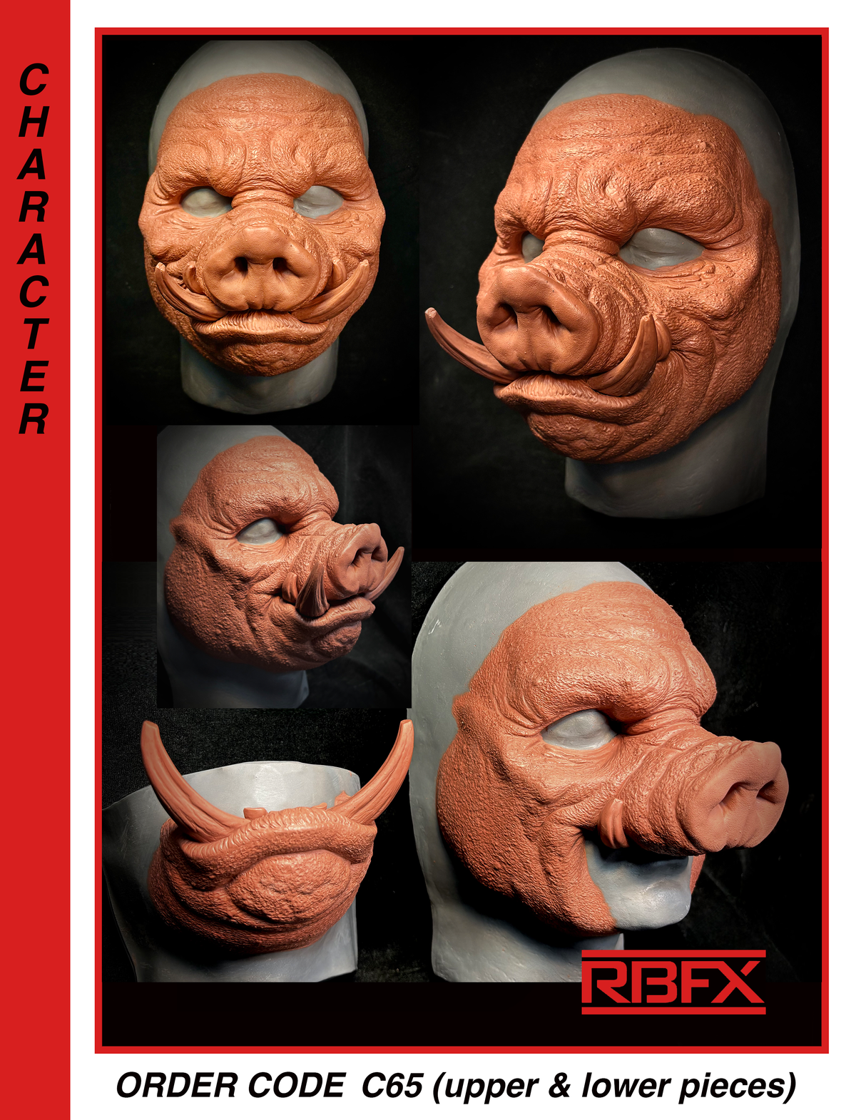 C65 - Boar/Pig Face - Foam Latex