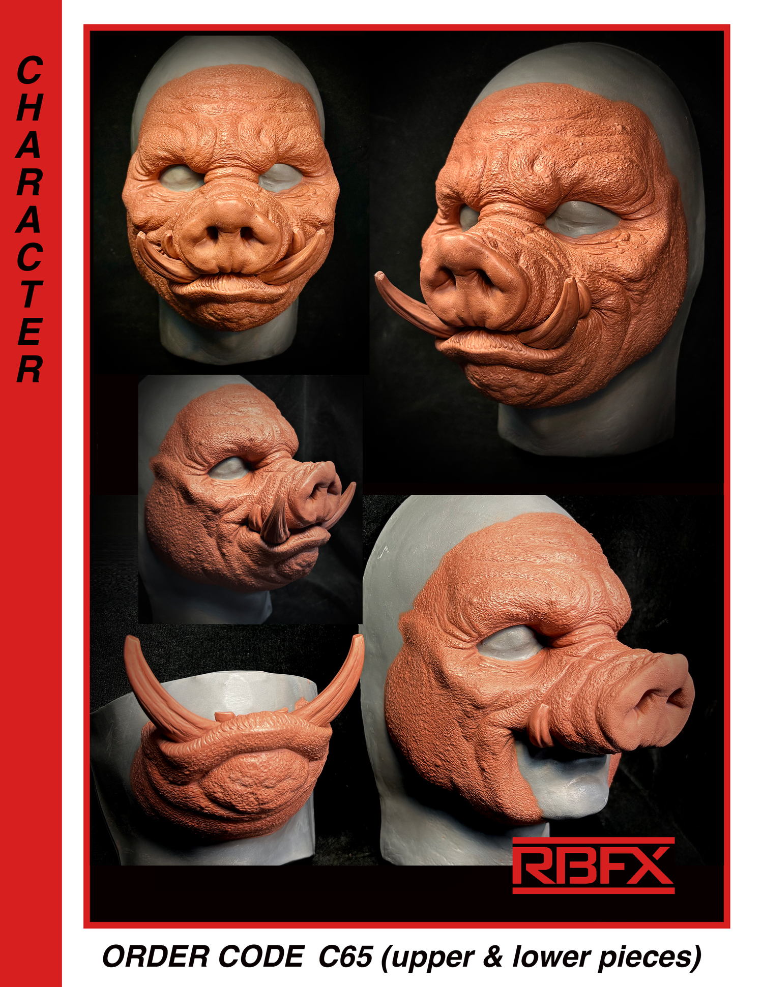 C65 - Boar/Pig Face - Foam Latex