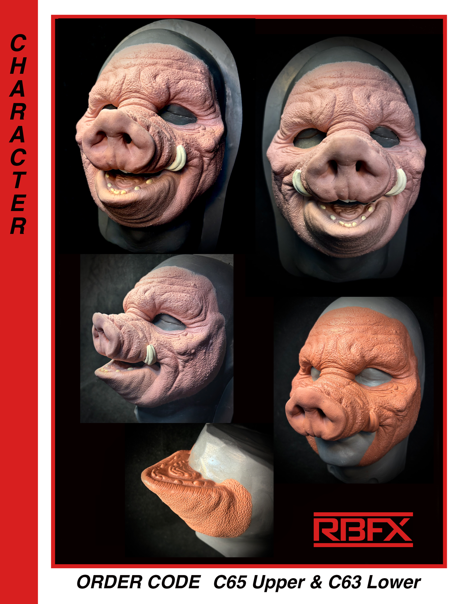 C65 UPPER & C63 LOWER - PIG /BOAR -  Foam Latex