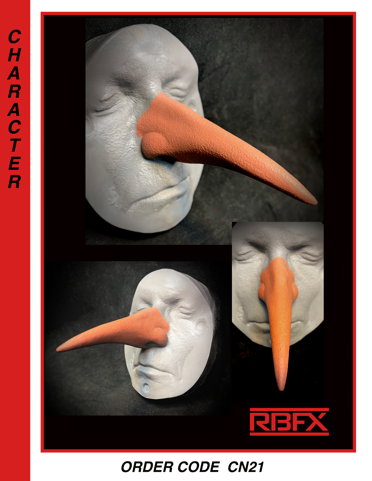 CN21 - LONG POINTED NOSE/ WITCH/GOBLIN/MONSTER - Foam Latex