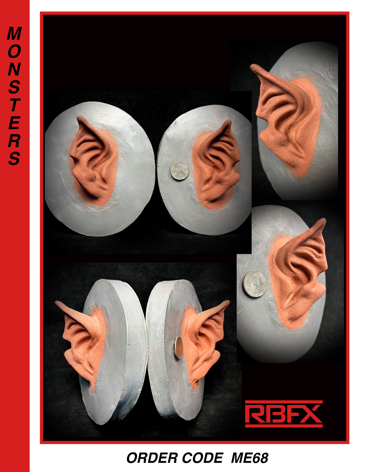 ME68 - EARS/ DEMON/VAMPIRE/MONSTER - Foam Latex