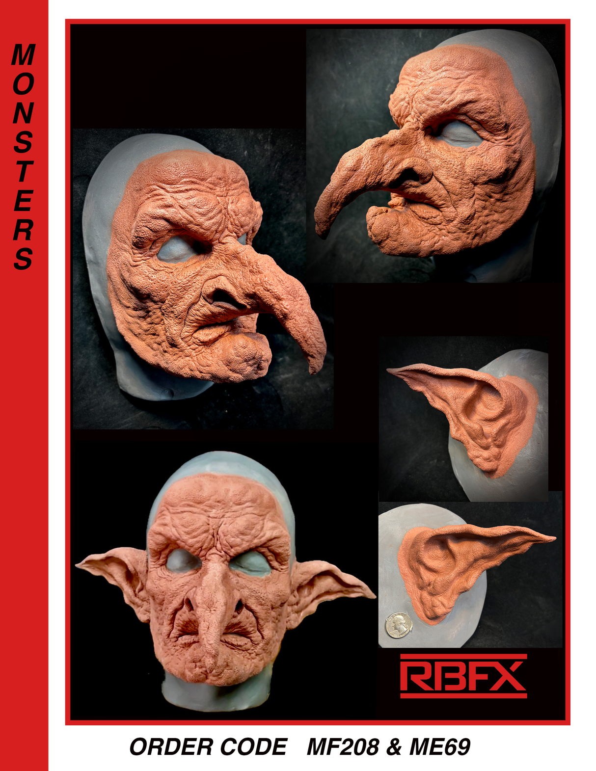 MF208 & ME69- GOBLIN/ORC/WITCH/ MONSTER - Foam latex