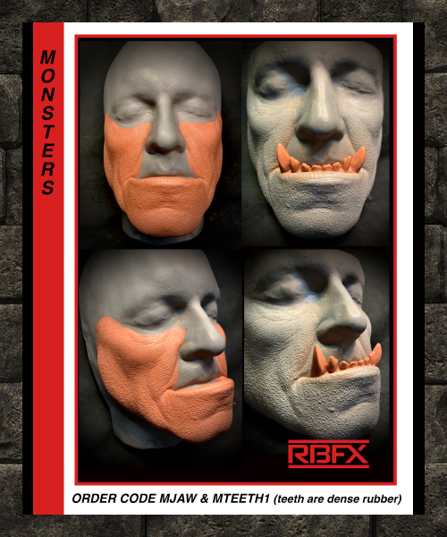 MJAW & MTEETH1 - OGRE/ ORC/ WEREWOLF/ MONSTER - Foam Latex