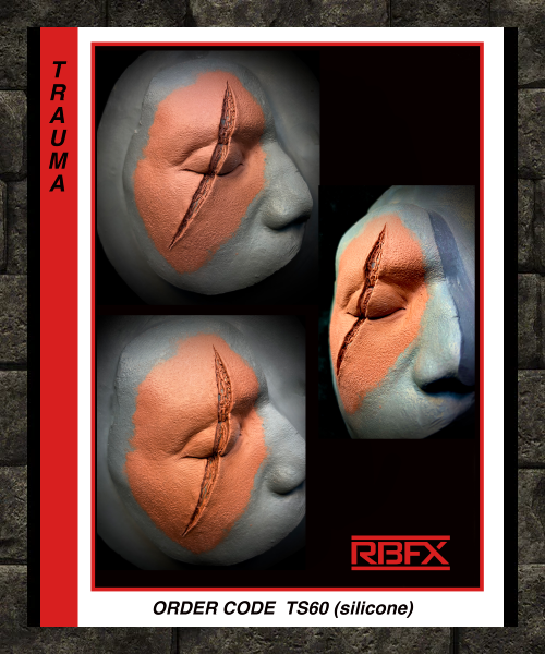 TS60 - Silicone right eye gash/slit - Silicone
