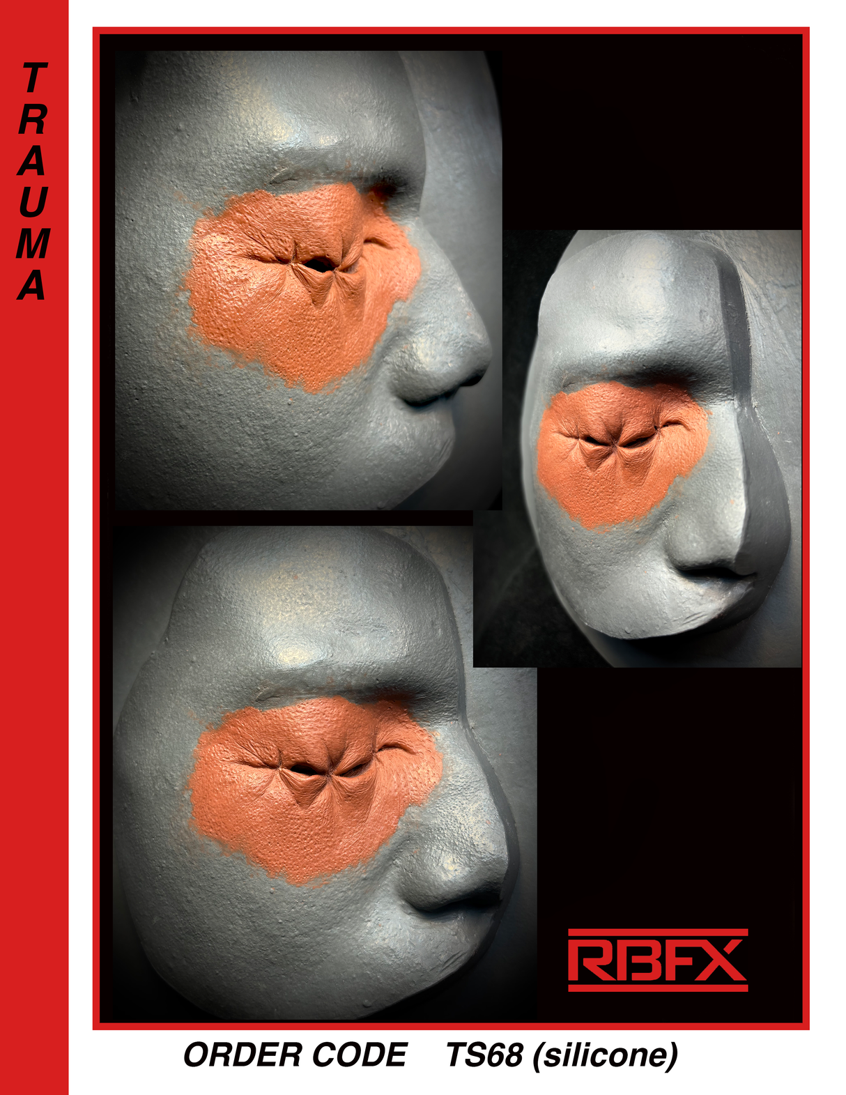 TS68 -Rt. Eye- Stitched/ Sewn Eye - Silicone