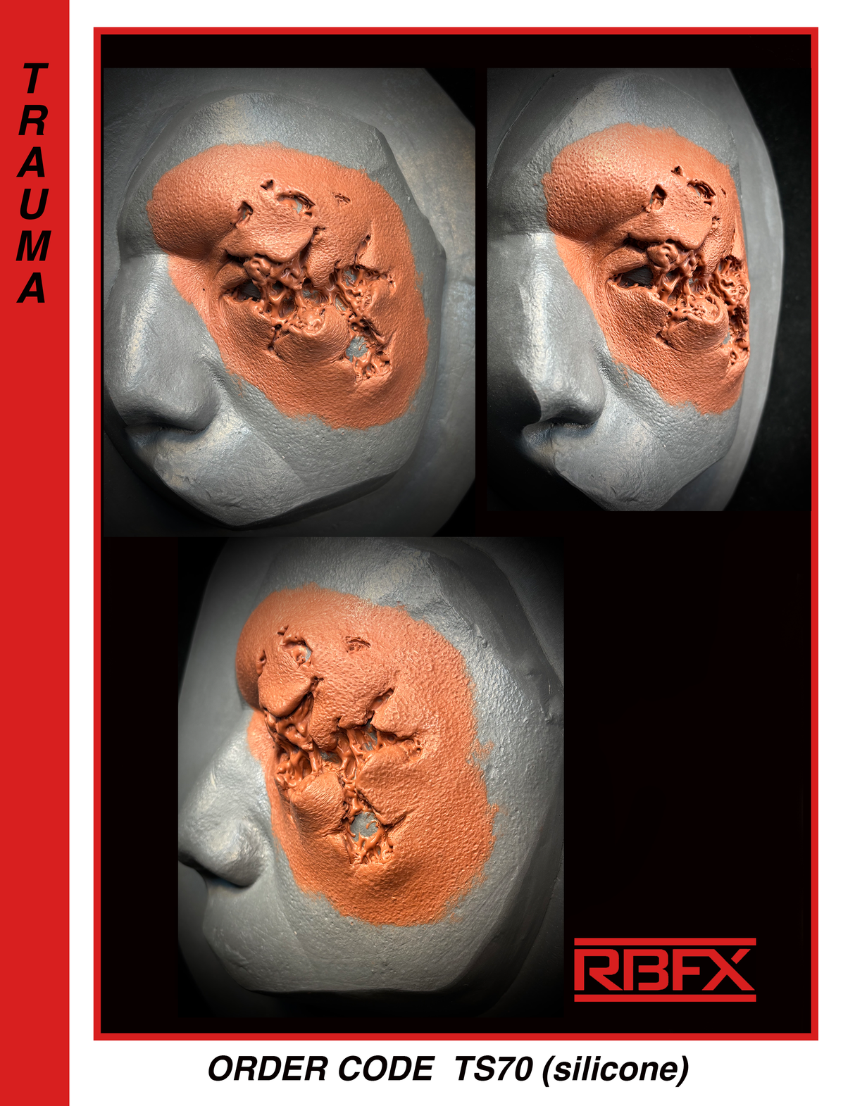 TS70 - SILICONE LEFT EYE TRAUMA - Silicone