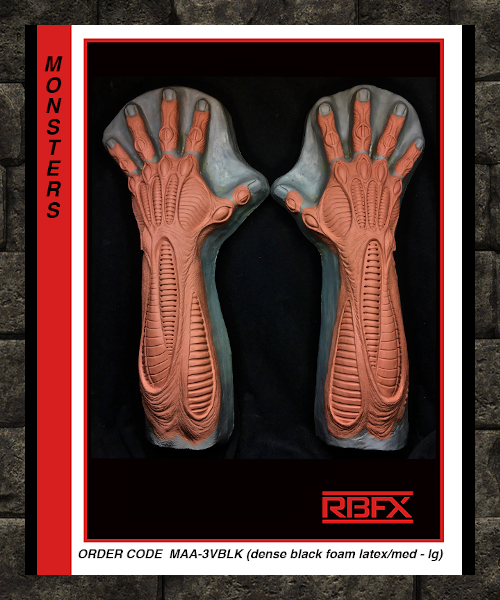 MAA-3VBLK - ALIEN HANDS - Black Foam Latex (7524376838402)