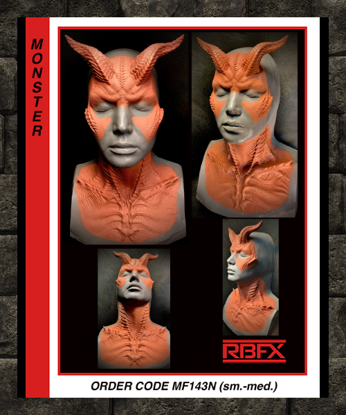 MF143N (face w/ neck) - DEVIL/ DEMON/ ALIEN/ MONSTER - Foam Latex