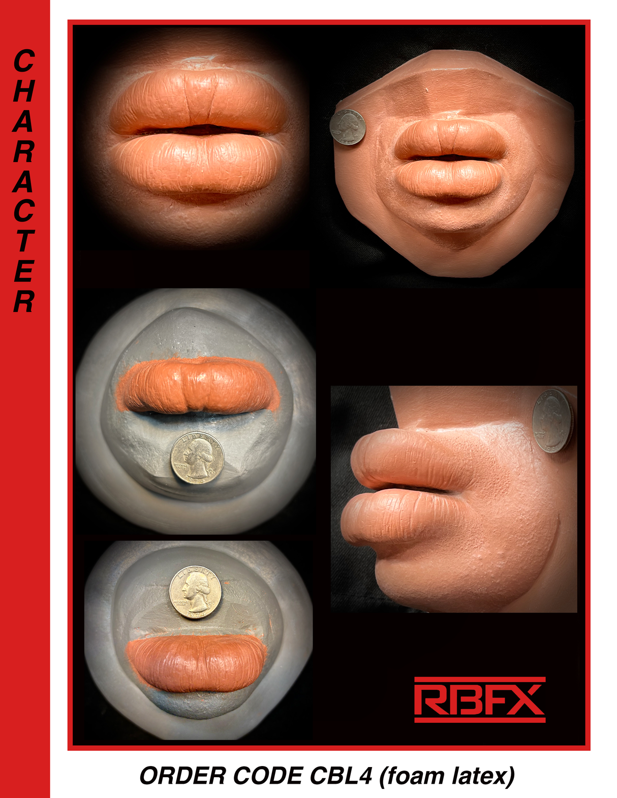 CBL4 - HUGE FOAM LATEX DUCK LIPS/ PLASTIC SURGERY/LIP FILLER - Foam Latex