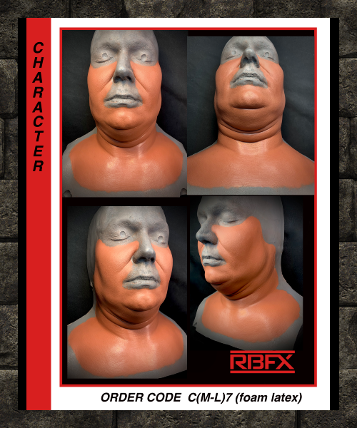 C(M-L)7 - MALE CHARACTER CHEEK & NECK WRAP - Foam Latex