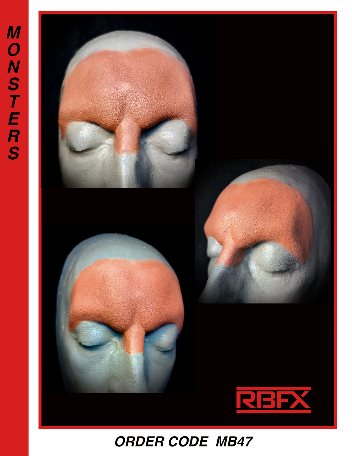 MB47 - ALIEN/ MONSTER/VAMPIRE/WEREWOLF/DEMON/BROW/ AQUATIC - Foam Latex