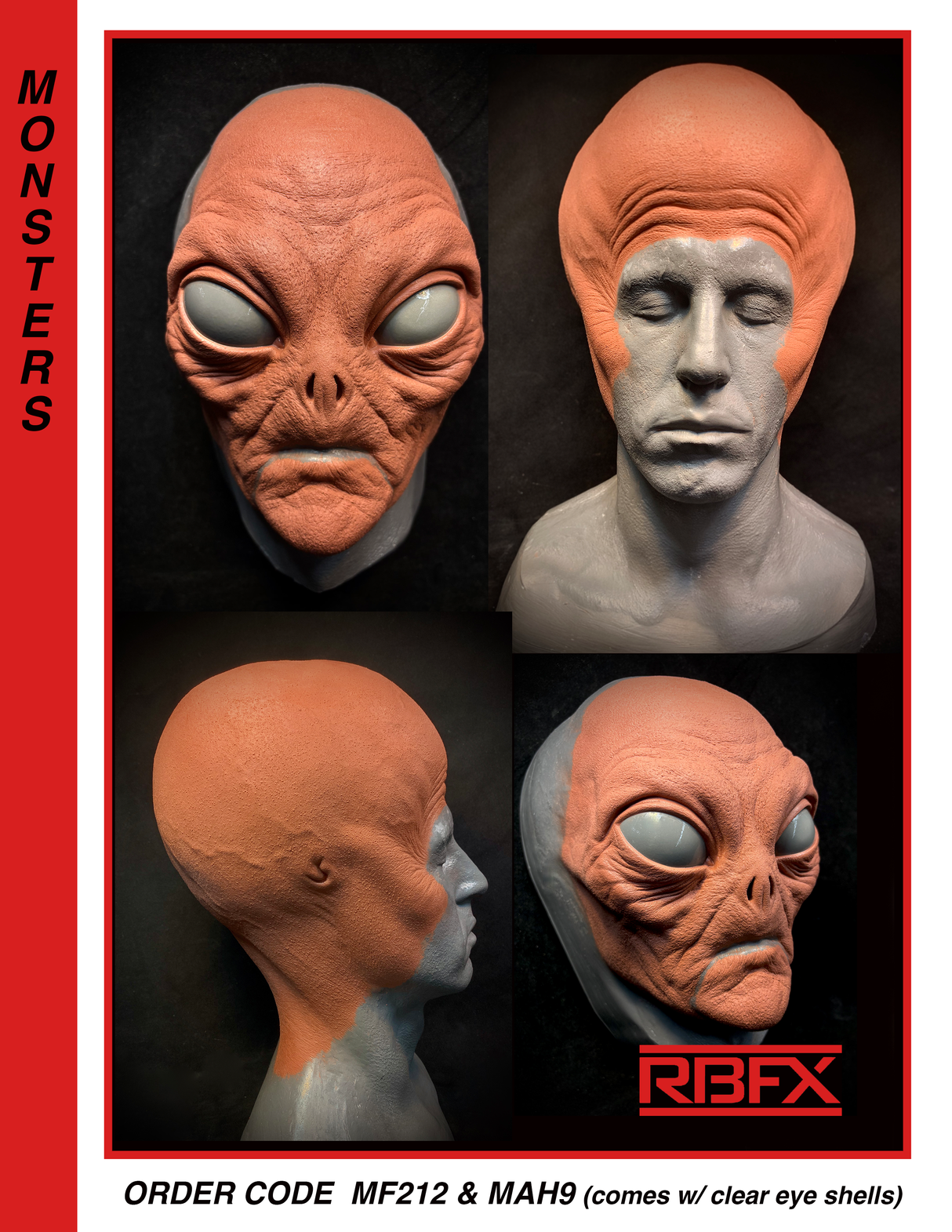 MF212 & MAH9 (not seamed)- ALIEN/ GREY ALIEN - Foam Latex