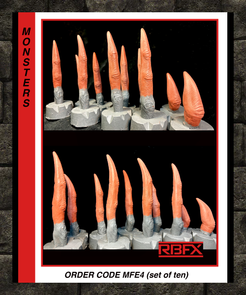 MFE4 - FINGER EXTENSIONS/ ALIEN/ WEREWOLF/ MONSTER/ CREEPY/ INSECT/ BUG - Foam Latex