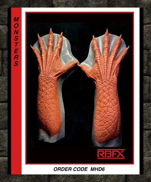 MHD6 - MONSTER/ CREATURE/REPTILE/ LIZARD/ GREMLIN HANDS - Foam Latex