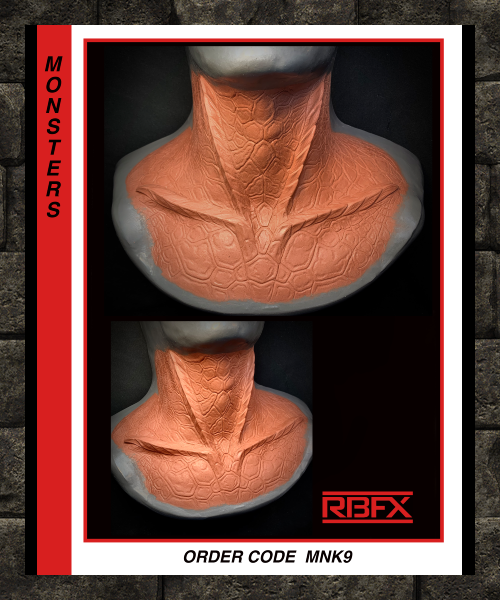 MNK9- REPTILE/ SNAKE/ ALIEN/ MONSTER NECK - Foam Latex