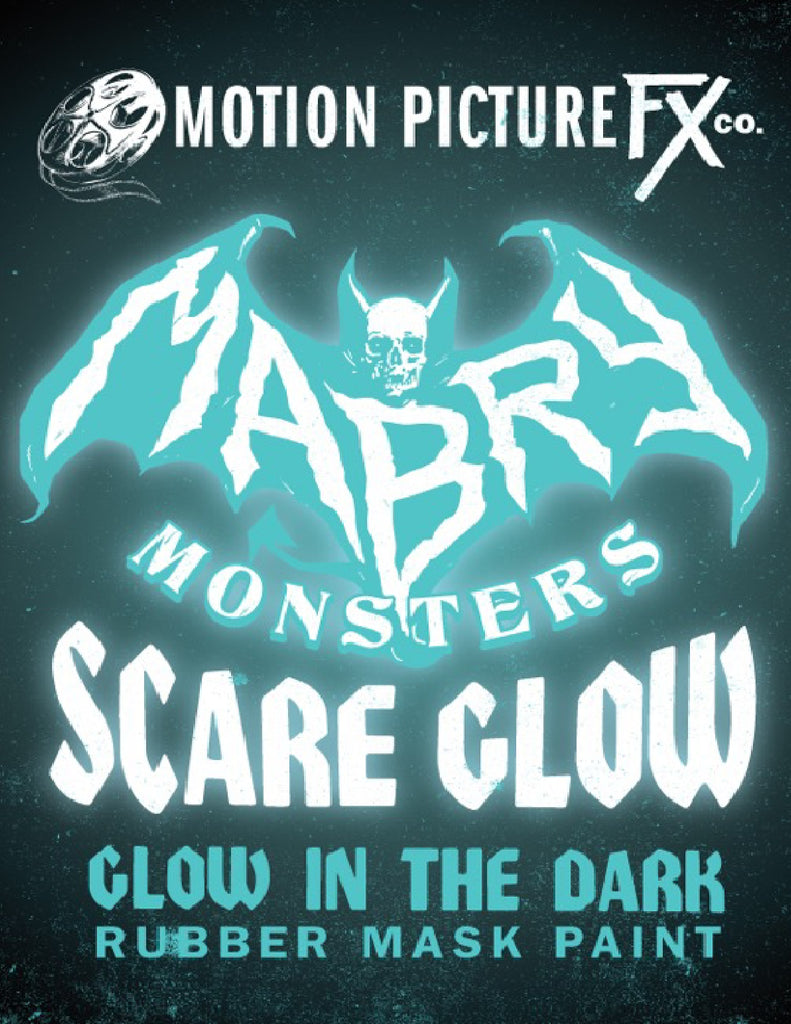 SCARE GLOW    "GLOW IN THE DARK"  Rubber Mask Paint Full Set - 4oz (All 3 Colors) (7524418355458)