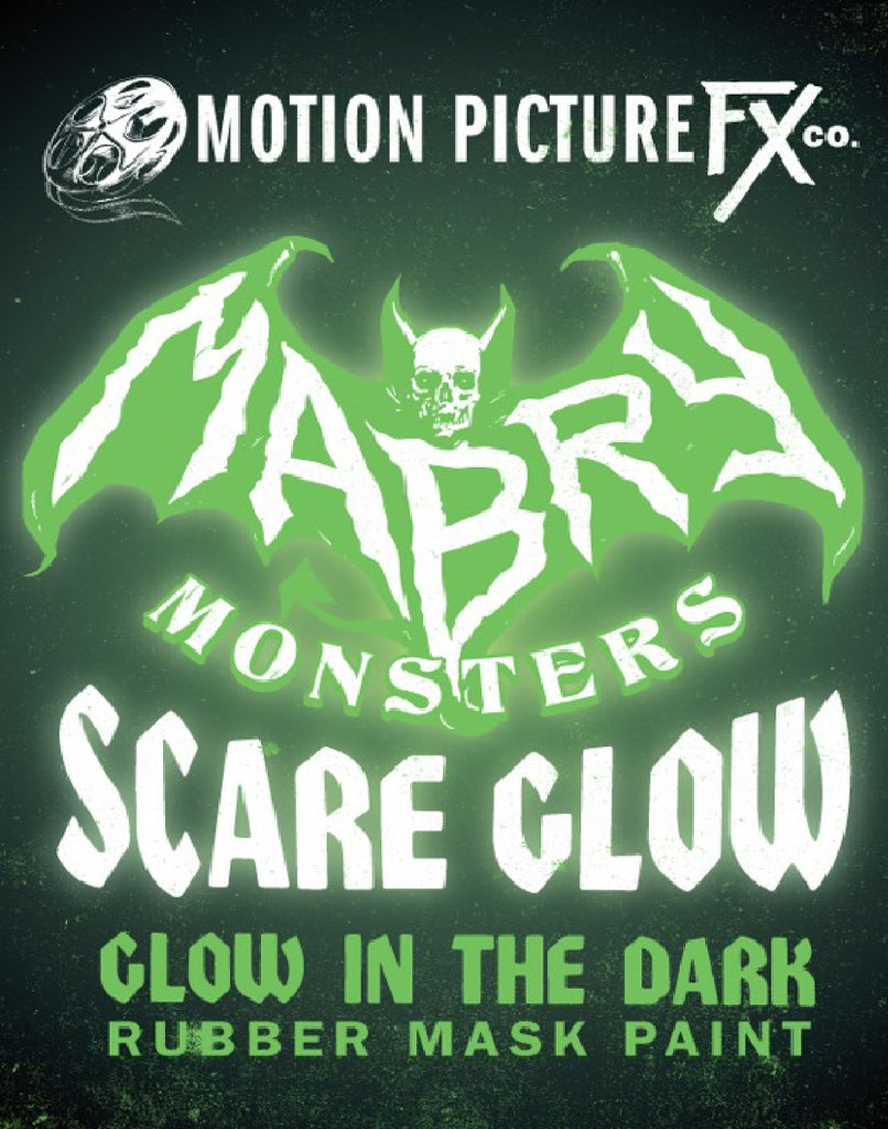 SCARE GLOW    "GLOW IN THE DARK"  Rubber Mask Paint Full Set - 4oz (All 3 Colors) (7524418355458)